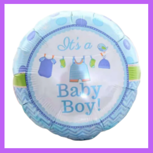 18" Its a Baby Boy Round Foil Balloon GR09