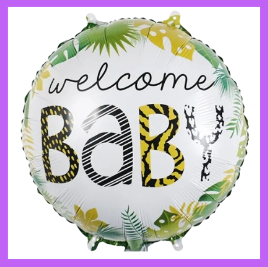 18" Animal Print Welcome Baby Foil Balloons GR20