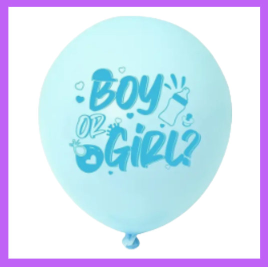 12" Blue Gender Reveal Boy or Girl Decor Latex Balloons GR17