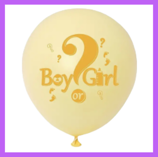 12" Neutral Color Gender Reveal Boy or Girl Decor Latex Balloons GR17