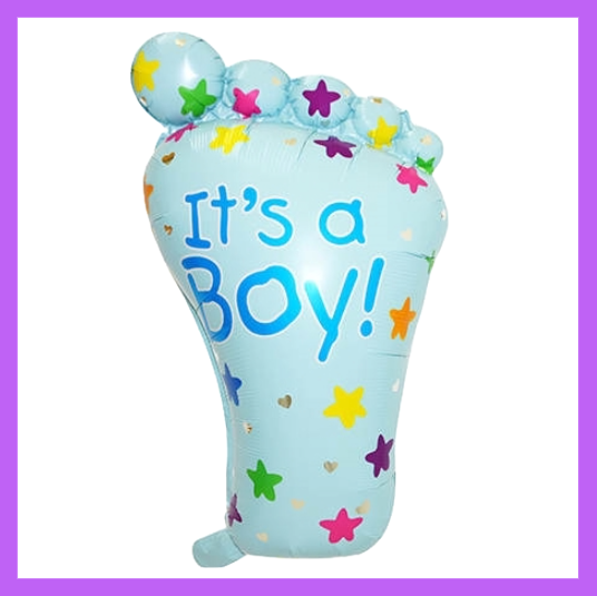 17x27 Inch Blue Baby Foot Its A Boy Foil Balloons