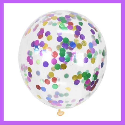 12" Multi Colored Confetti Latex Balloon C21