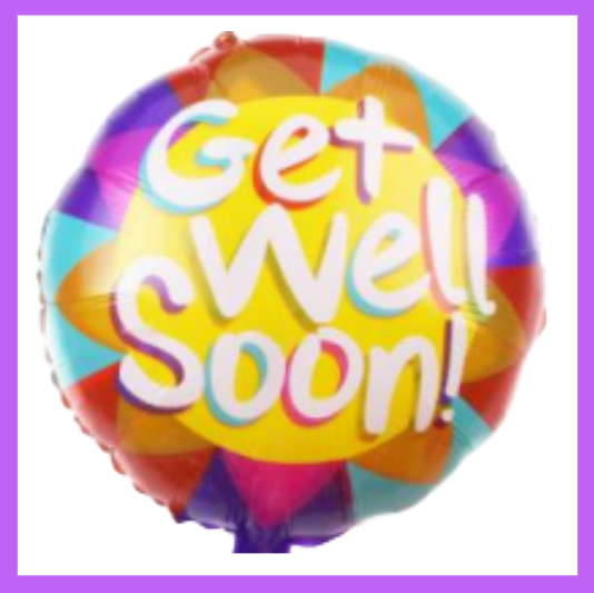 18" Multiple Colored Triangle Design Get Well Soon Balloon GW01