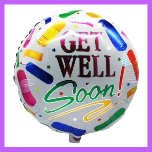 18" Round Get Well Soon with Bandage Decoration Balloon GW05