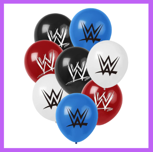 8 Pcs set of 12" Pro wrestling Theme Balloon Bouquet WWEW