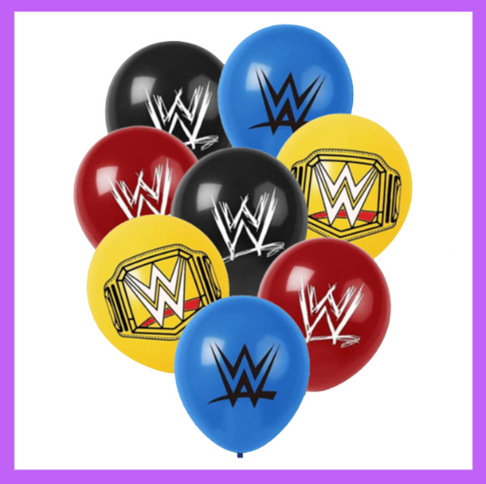 8 Pcs set of 12" Pro wrestling Theme Balloon Bouquet WWEY