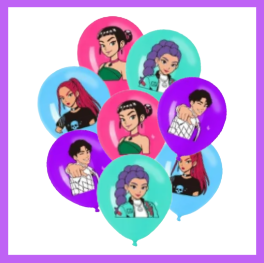 8 Pcs Set of Kids favorite Huntress Characters Themed Balloons