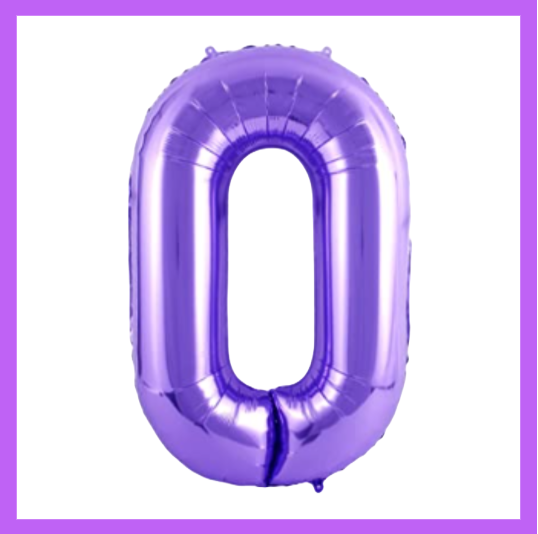 40" Purple Number Foil Balloons