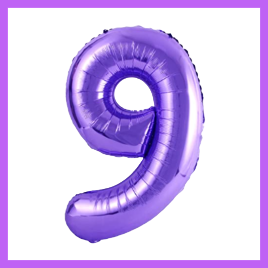 40" Purple Number Foil Balloons