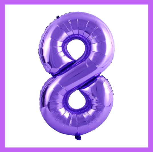 40" Purple Number Foil Balloons