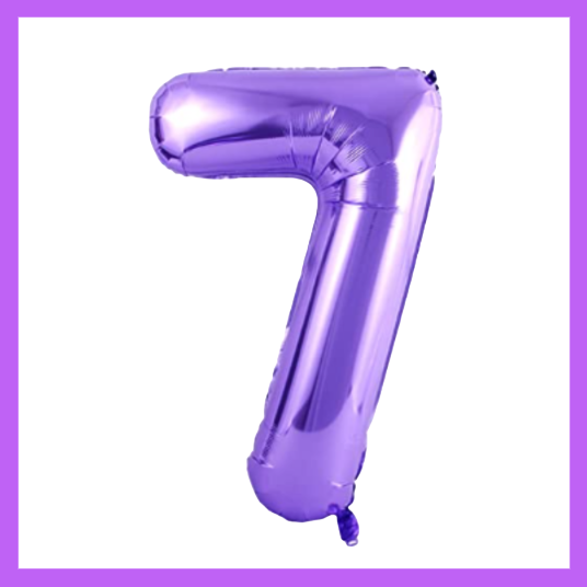 40" Purple Number Foil Balloons