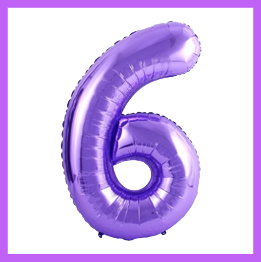 40" Purple Number Foil Balloons