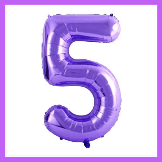 40" Purple Number Foil Balloons