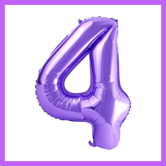 40" Purple Number Foil Balloons