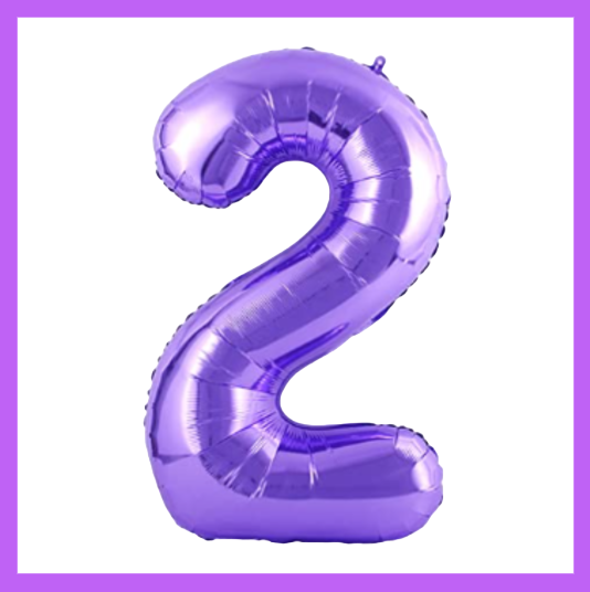 40" Purple Number Foil Balloons