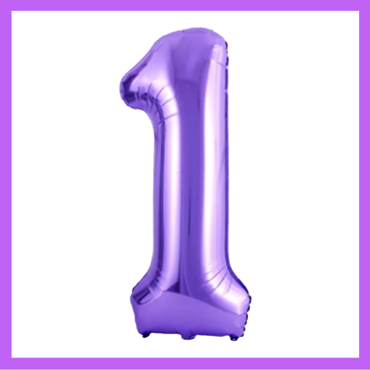 40" Purple Number Foil Balloons