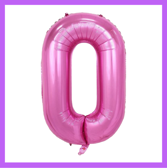 40" Pink Numbers Foil Balloons