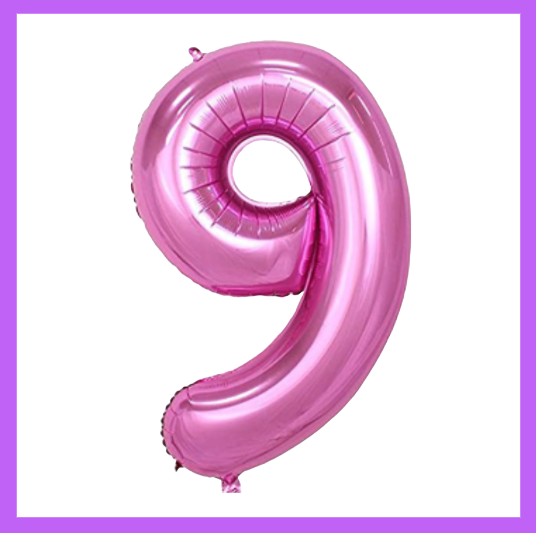 40" Pink Numbers Foil Balloons