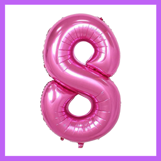 40" Pink Numbers Foil Balloons