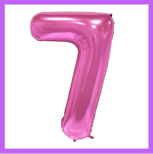 40" Pink Numbers Foil Balloons