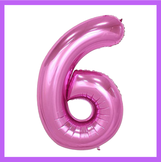 40" Pink Numbers Foil Balloons