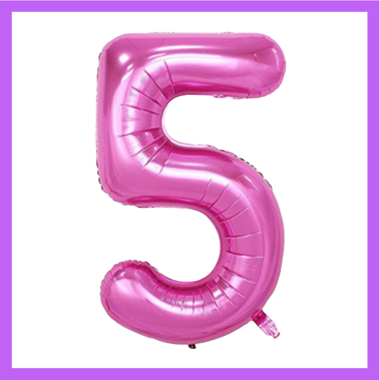 40" Pink Numbers Foil Balloons