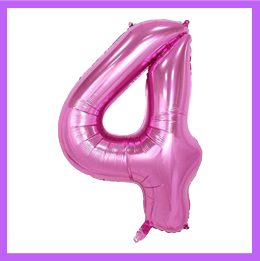 40" Pink Numbers Foil Balloons