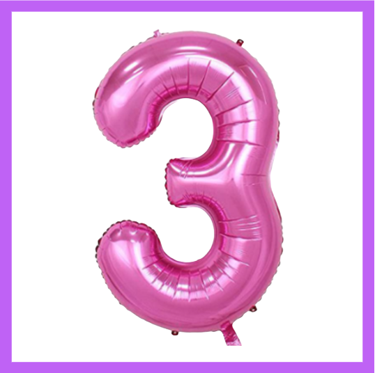 40" Pink Numbers Foil Balloons