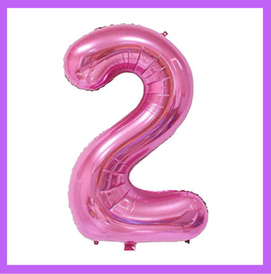 40" Pink Numbers Foil Balloons