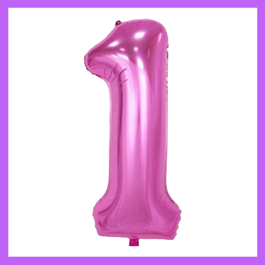 40" Pink Numbers Foil Balloons