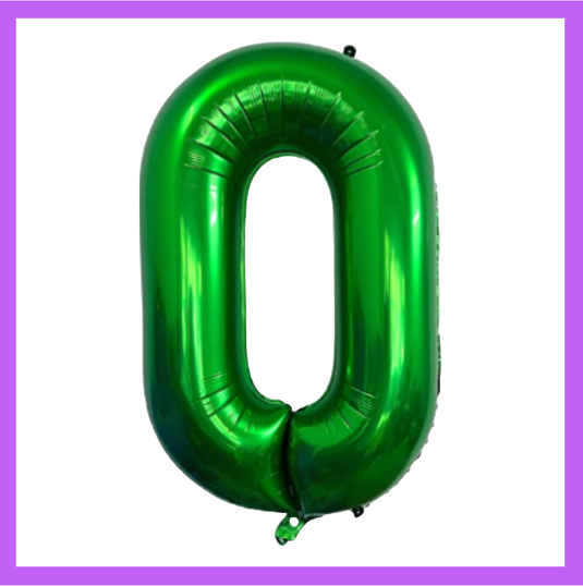 40" Green Number Foil Balloons