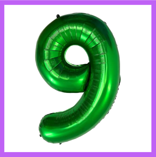 40" Green Number Foil Balloons