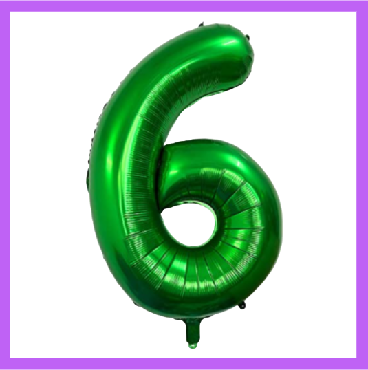 40" Green Number Foil Balloons