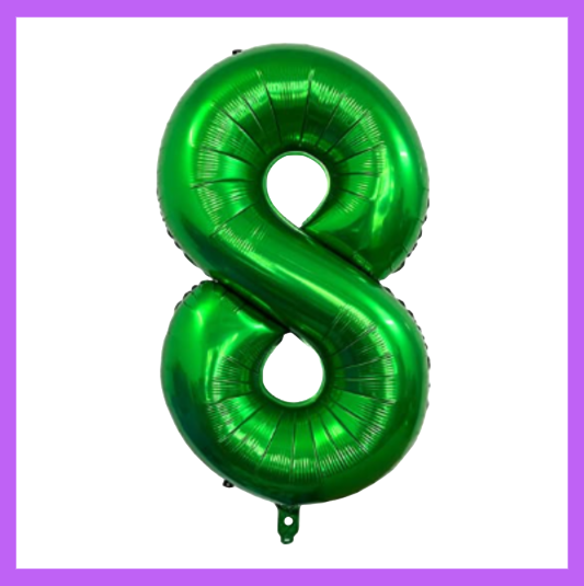 40" Green Number Foil Balloons