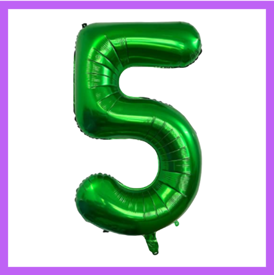 40" Green Number Foil Balloons