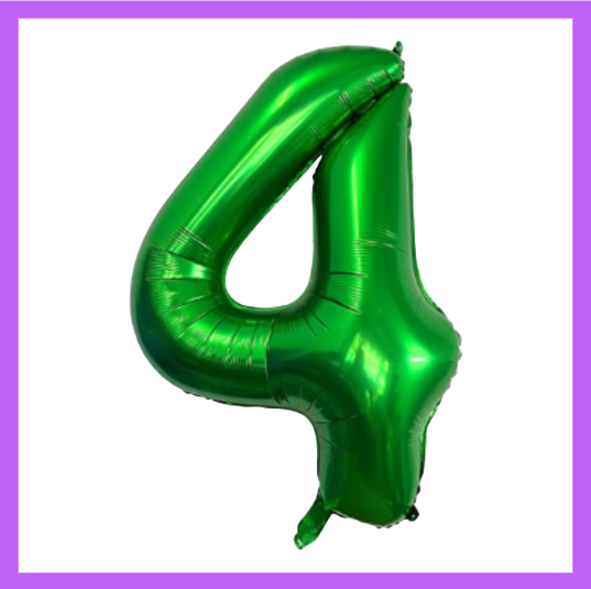 40" Green Number Foil Balloons