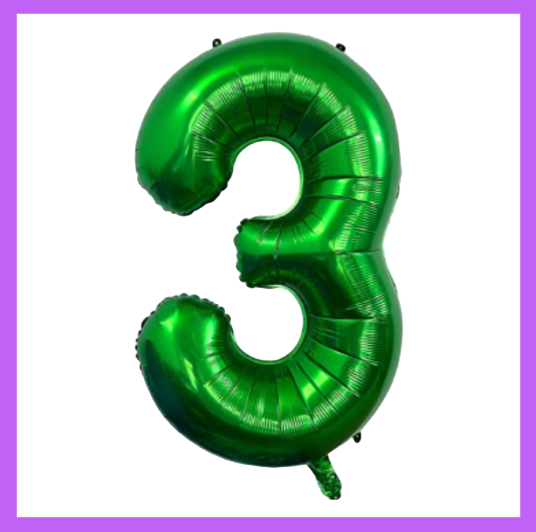 40" Green Number Foil Balloons