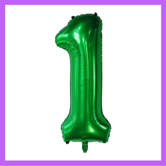 40" Green Number Foil Balloons