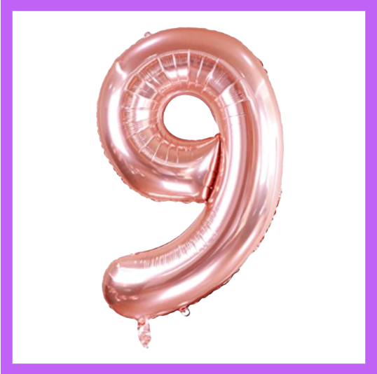 40" Rose Fold Number foil Balloons