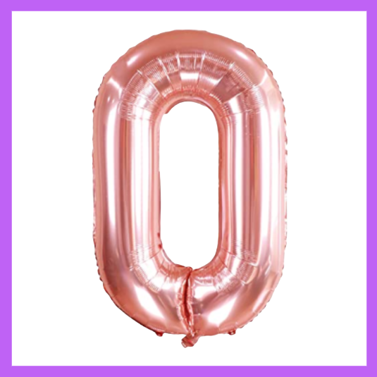 40" Rose Fold Number foil Balloons