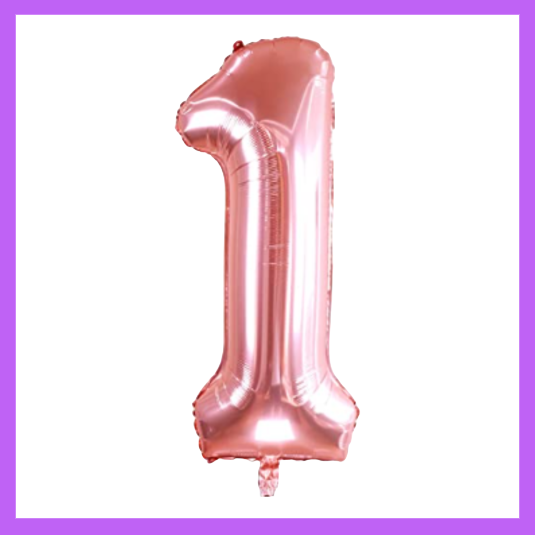 40" Rose Fold Number foil Balloons