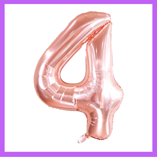 40" Rose Fold Number foil Balloons