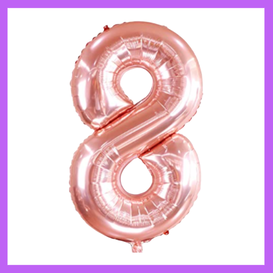 40" Rose Fold Number foil Balloons