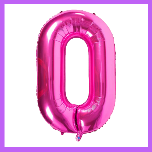 40" Dark Pink Number Foil Balloons