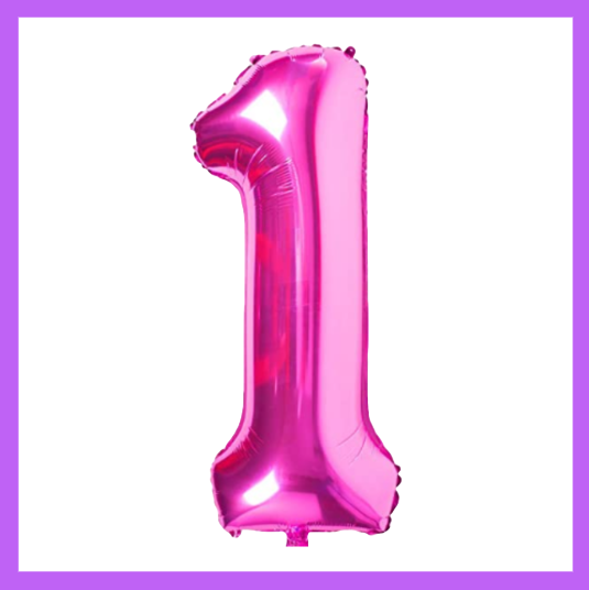 40" Dark Pink Number Foil Balloons