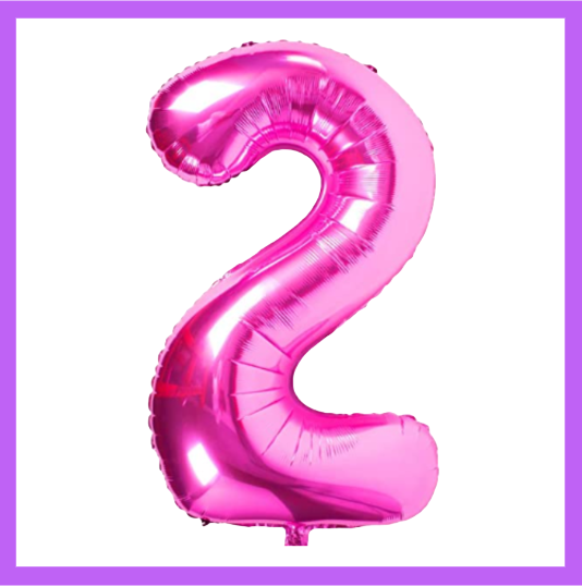 40" Dark Pink Number Foil Balloons