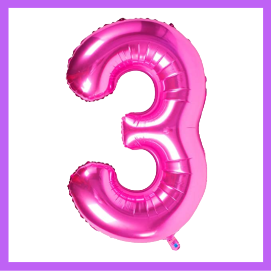 40" Dark Pink Number Foil Balloons