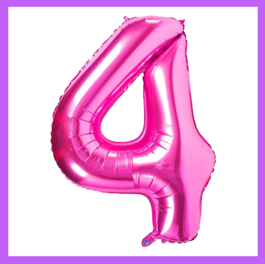 40" Dark Pink Number Foil Balloons