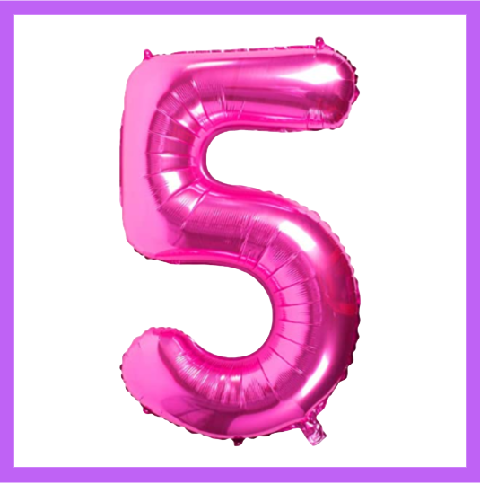 40" Dark Pink Number Foil Balloons