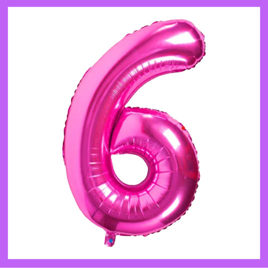 40" Dark Pink Number Foil Balloons